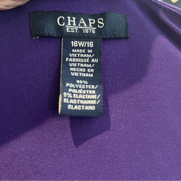 Chaps Purple Ruched Sheath Midi Dress - Picture 3 of 10
